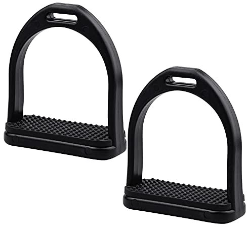 Winfred 2Pcs Steigbügel für Sattel Sicherheits Steigbügel mit Rutschfester Gummiauflage für den Pferdesport 9,6x9cm