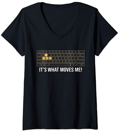 Damen Cool WASD PC Gamer keyboard - Funny Its what Moves Me Gaming T-Shirt mit V-Ausschnitt