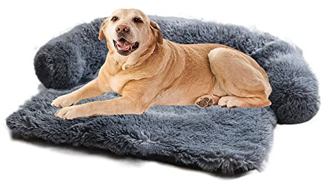 PETCUTE Hundebett Couch für Sofaschutz,Flauschige Hundedecke mit Abnehmbarem Bezug,Hundekissen,Plüsch Hundematte,mit rutschfeste Unterseite,Waschbar Hundesofa Kofferraumschutz