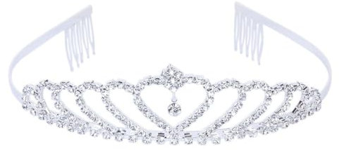 OSALADI Prinzessin Krone Royal Braut Kristall Tiaras Krone Schmuck Strass Krone Stirnband Braut Prinzessin Für Frauen Die Geburtstag Silber