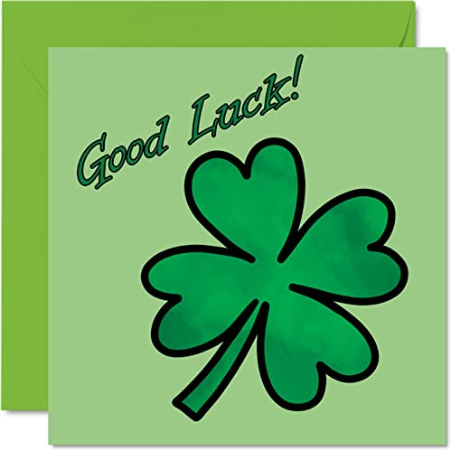 Stuff4 Glückskarten, Vierblättriges Kleeblatt | You Got This Cards, Good Luck Gifts Prüfungskarte Schulkarte GCSE Uni, 145 mm x 145 mm Glücksbringer Grußkarten für Schüler