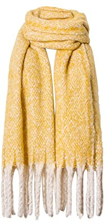 Skcess Halstuch Damen Gelb, Winterschal Damen Modern Polyester Kreis-Garn-Schal Scarf Unisex 190X50CM(75X20In)