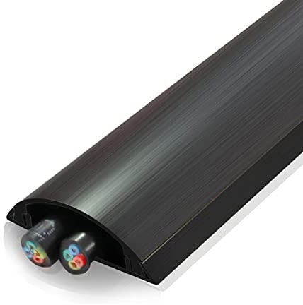 Bodenabdeckungen 1 M Lange Kabelabdeckungen For Kabel Auf Dem Boden, Selbstklebende Kabelkanäle Aus Metall, Kabelverstecke For Den Innen- Und Außenbereich Im Innenbereich, 4 Cm Breit ( Color : Black )