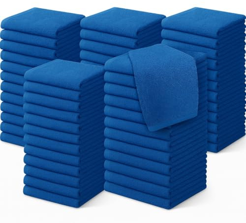 Diamond Tex Pack of 6, 12, 24, 36, 48, 96 Face Cloth 100% Egyptian Cotton Soft Flannels Set Quick Absorbent Washcloth 500-GSM Gym, Golf Hand Wash Towels 30x30cm (Royal Blue, 6)