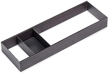 Emuca - Schubladenorganisator, 150x470 mm, Grau anthrazit, Stahl und Holz