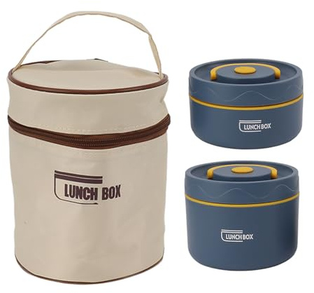 Boîte à pour adulte Boîte à lunch, conteneurs isothermes portables avec sac thermique, contenants alimentaires étanches empilables en acier inoxydable pour (2 coffres-forts