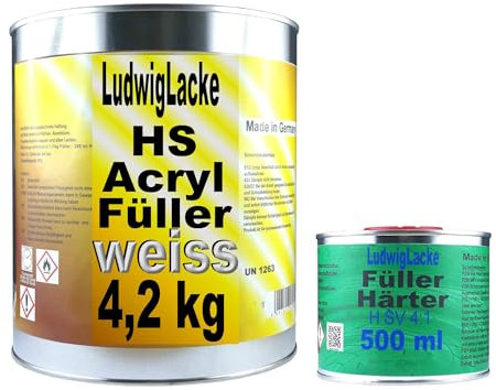 LudwigLacke Acryl Füller weiß 5 kg SET Grundierung Rostschutz