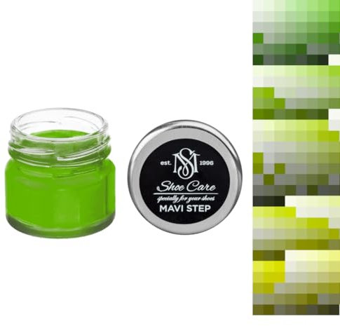 Leder-Schuhcreme, gelb-grüne Cremefarbe mit Wachs zum Nachfärben – glatte Lederpflege, Stiefelglanz, individuelle Farbe