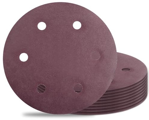 SPEEDWOX 10PCS 240 Grit 9 Inch 6 Hole Sanding Discs 9 Inch 6 Hole Hook-and-Loop Sanding Discs 9 Round Abrasive Disc Hook and Loop Sandpaper Aluminum Oxide Hook and Loop for Drywall Sander