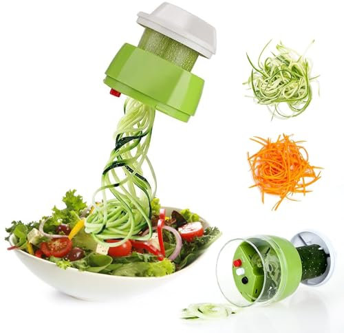 FHBHJNATC Cortador De Verdura, Espiralizador De Verduras, Rallador De Verduras, Cortadora De Verduras, Cortadora En Espiral Para Fideos De Verduras, Calabacín, Zanahorias, Patatas, Cebollas