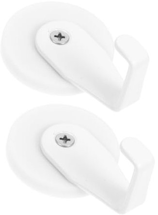 Mobestech 2stücke Magnetische Haken mit Haken Wandhaken für Schlüssel Handtücher Kleidung Badezimmer Küche Weiß Kratzfeste Beschichtung Werkzeuglose Montage
