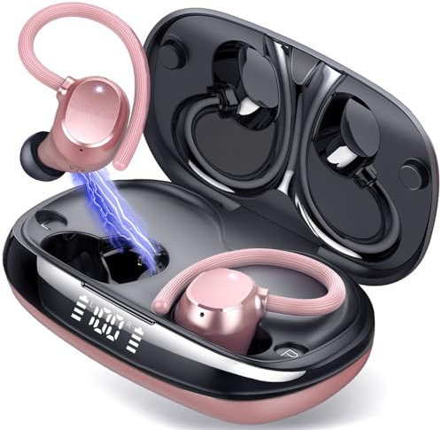 Tukio Wireless Earbuds Bluetooth 5.3 Headphones HiFi Stereo, Bluetooth Earbuds with Mic, 80H LED Display, IP7 Wireless Earphones, Sport Headsets over Ear EarHook