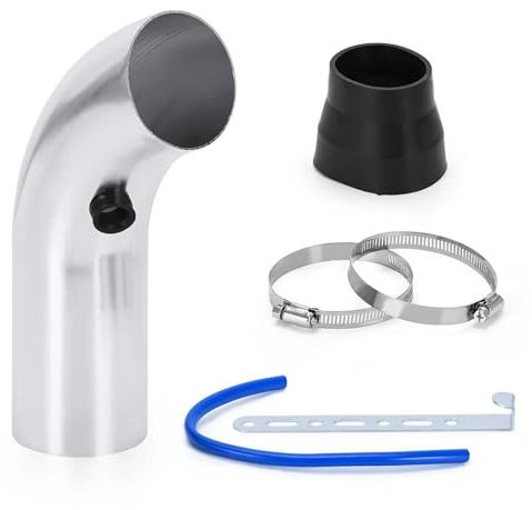 Ansaugrohr Für Universal 3 76mm Luftfilter & Kaltluftansaugrohr Turbo-Induktionsrohr Für Kit Mit Luftfilterkegel Lufteinläss(SilverPIPE)