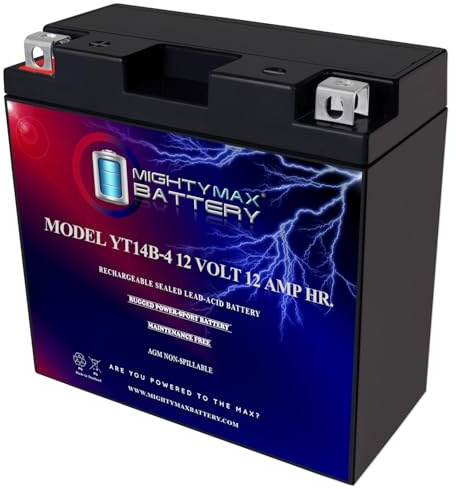 Mighty Max Battery YT14B-4 12V 12AH Replacement Battery Compatible With Yamaha FJR1300A Street Motorcycle 18-19