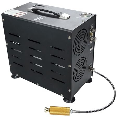 TUXING PCP Air Compressor,800W Dual-Cylinder PCP Airgun Compressor, 4500PSI Auto Stop Built-in Fan Cooling System Compressor Pump for Scuba Tank/Pcp Rifle