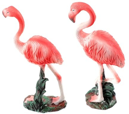 YARNOW Figurines De Flamant Rose en Résine 2 Pièces pour Décoration De Jardin, Ornement De Bonsaï Original, Accessoires Décoratifs Intérieurs Et Extérieurs, Ambiance Chaleureuse Et Festive