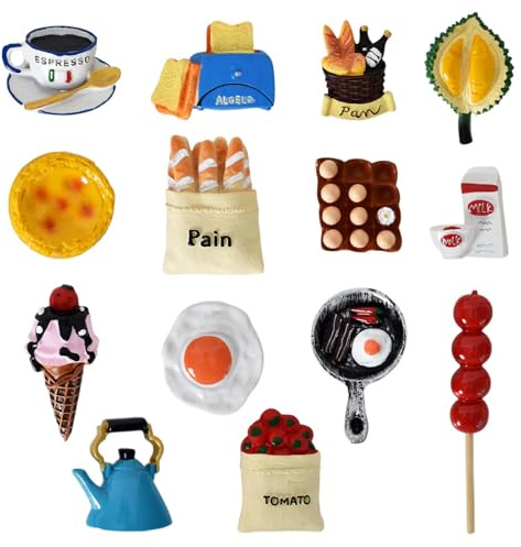 14 Pcs Aimant de Réfrigérateur,Nourriture Aimant Frigo,Aimants de Frigo 3D Dessin Animé de Réfrigérateur,Magnet Frigo,pour Réfrigérateur,Tableau Blanc,Décoration de la Maison