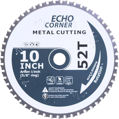 Echo Corner 25,4 cm Metallschneidgehrungssägeblatt, 2,5 cm Dorn (1,6 cm Reduzierring), schnell trocknend, kühle Reinigung, Abschneiden von Baustahl, Winkeleisen, robustes eisenfreies Eisenblech/Platte