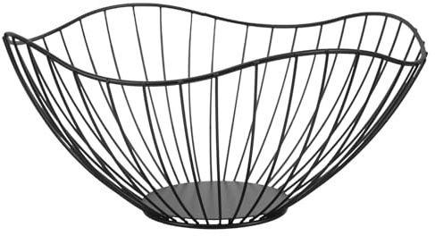 DIYEAH Frutero Negro para Encimera de Cocina Cesta de Frutas Pequeña de Alambre Cesta de Almacenamiento para Frutas y Snacks Diseño Moderno y Compacto para Hogar y Oficina
