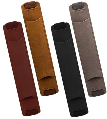 YOSADIER 4 Stück Stifteetui mit Gummiband aus Pu Leder Kratzfest und Verschleißfest Stiftschutzhülle für Notizbücher als Geschenk für Weihnachten und Familie