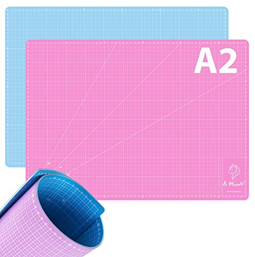 La Manuli Schneidematte Selbstheilend A2 60x45 cm 5 SCHICHTEN, Beidseitig Nutzbar | Gut Als Schreibtisch Unterlage, Nähen Zubehör, Malunterlage Für Kinder, Basteln, DIY | Self Healing Cutting Mat (A2)