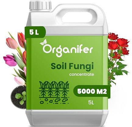 Bodenkonzentrat - Pilze - 5 L Für 500 M2 - Konzentrat Für Gesunde Pflanzen - Gartenpflege - Flüssigdünger - Gartendünger - Organifer
