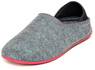 Gottstein Filzhausschuh Wool Slip-On für Damen & Herren - aus 100% Schurwolle Grey/raspberry, 40