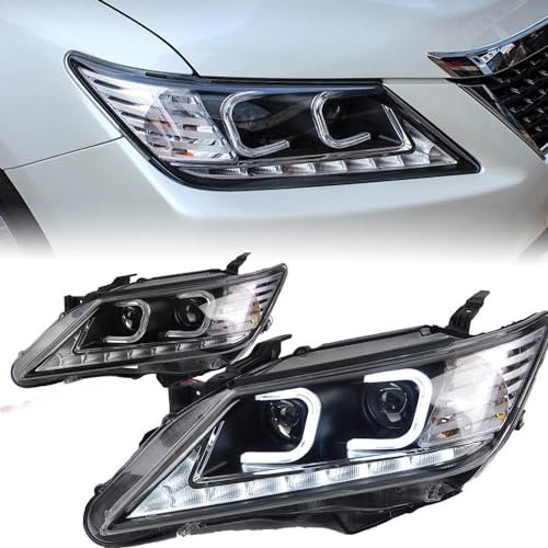 Scheinwerfer Satz passend Scheinwerfer Ersatz Für Toyota Für Camry 2012 2013 2014 Scheinwerfer V50 DRL Bi Xenon Birne Nebel Lichter Kopf Lampe (Größe: Xenon Low Bulbs)