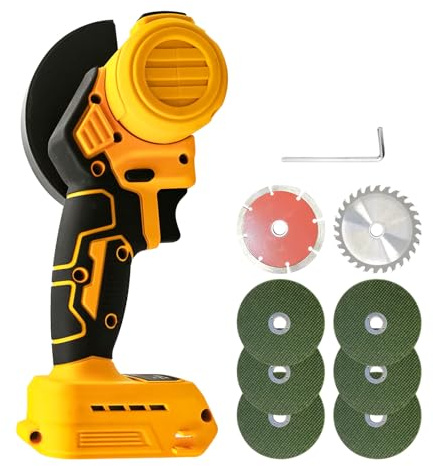 Batterivinkelslip 12 000 RPM borstlös batterislipmaskin, 100 mm skivdiameter, 3 hastigheter justerbar för slipning, skärning, polering (kompatibel med Dewalt 18V batteri)