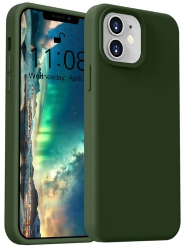ColasGalys für handyhülle iPhone 12 /iPhone 12 Pro Hülle Premium Silikon Mikrofaserfutter Schutzhülle Anti-Fingerabdruck Kratzfest Kameraschutz Stoßfest Case für iPhone 12 /iPhone 12 Pro Grün