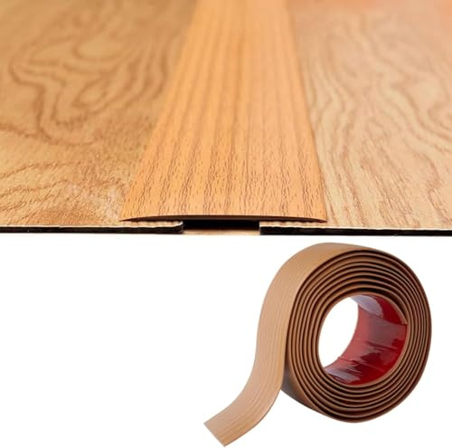 Bande de Transition Plate 2mm épaisseur PVC,5cm Large Bande de Seuil Fine Barre de Seuil Barre de Sol Baguette Seuil de Porte Profilé de Transition Joindre Espaces de Sol,3 Meters Grain de Bois Jaune