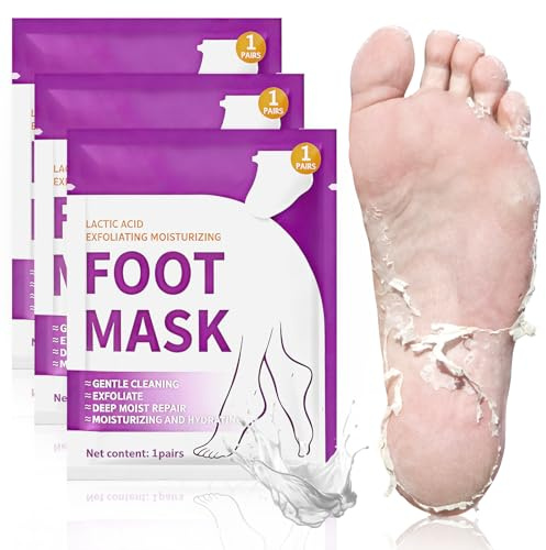 3 Paar Feuchtigkeits fussmaske,Tägliche Pflege fußmaske Socken,Foot Mask Socken Zur Hornhautentfernung und Täglichen Pflege,Für Trockene Haut und Raue Fersen,Glättenden Fußpflege
