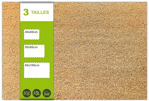 SQUATCH® | Paillasson d'Entrée Intérieur et Extérieur Abrité | Tapis Durable et Antidérapant | 100% Fibres Naturelles de Coco | Facile à Nettoyer | Collection Ruco (40x60cm)