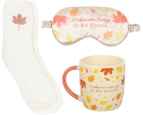 Something Different Wholesale Kit d'hibernation d'automne avec tasse, chaussettes et masque pour les yeux | Coffret cadeau pour la détente