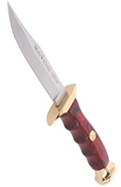 Electropolis Bowie Jagdmesser Muela Faust Korallen Holz und Messingblech von 10 cm gepresst, Griff 9,5 cm Mehrzweck-Geschenkkarte +