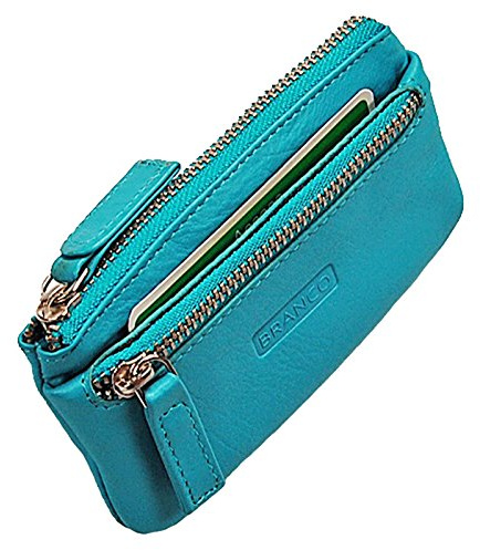 GoBago Branco Schlüsseltasche Leder Schlüsseletui Schlüsselmappe Auto Etui Tasche (Türkis)