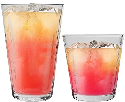 Duralex Verres è Boire Prisme - Gobelets 220 ML, Highballs 330 ML - Transparent - Lot de 12