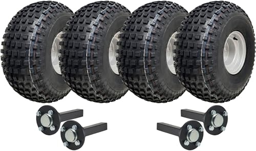 Parnells - Kit de Remorque Quad ATV à Double Essieu - 4 Pneus et Roues Wanda, 22x11.00-8 + 4 Moyeux/Essieux, 128,7 Km/H, 616 kg - Sans Attelage, 4 Plis P323 Wanda - Légal sur Route, Très Résistant