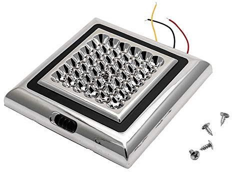 Riloer Luces de Techo LED, Focos de Techo Interiores de 12V para Coche, para Autocaravana, Caravana, Autocaravana, Remolque, Camión, Vehículo, Barco con 42 Luces LED, Luz Blanca Superbrillante