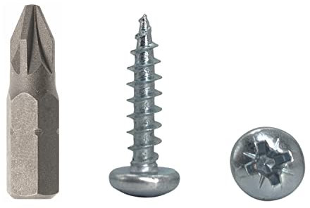 (Pack of 50 pcs) DIN 7981 Zinc Plated Steel 4.5 x 20 mm Wood Screws, Chipboard Screws with Pan Head, Universal Pozi-Drive Screw (50, 4.5 x 20 mm)
