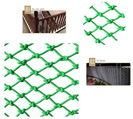 Child Pet Cat Safety Anti-Fall Net Multi-Purpose, Nylon Safety Net Green, Balcony Stairs Child Baby Pet Anti-Fall Net, Outdoor Climbing, Plant Flower Climbing Net (Size : 1 * 2M)