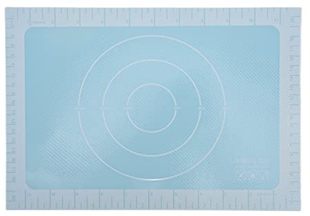 Tapis de pâtisserie en silicone, tapis de cuisson antidérapant, feuille de cuisson en silicone, tapis de cuisson en silicone pour macarons au pain et biscuits(Bleu)