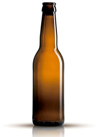 Cocinista 25 Botellas de Cerveza 33 cl Ámbar de Cristal con Cuello para Chapa Corona 26 mm Formato Tercio para Embotellar Cerveza Artesanal Kombucha Hidromiel Refrescos