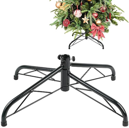 CCINEE Weihnachtsbaumständer aus Metall, universal, zusammenklappbar, 40 cm, Ersatz-Baumständer für 90 cm bis 180 cm künstliche Bäume, Grün