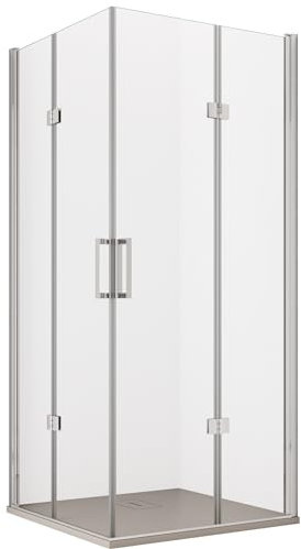 Cabine de douche pliante 2 faces transparente sans profilés 6mm h195 REA anti-calcaire - 65 x 65
