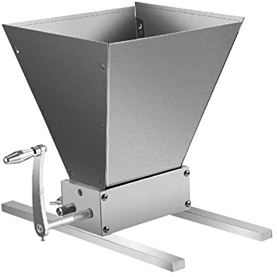 2-Walzen-Gerstenmühle Manuelle Getreidemühle Mühlenbrecher mit 5 kg/11 Pfund Trichter Edelstahl for Zerkleinern von Malz & amp;Weizen Einfache Bedienung für Anfänger und Profis