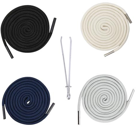 Renyiz Kordel für Jogginghose, Kordel für Hoodie,Hosenband 4pcs 160cm Kordelzug und Durchziehnadel, Ersatz Kordelanten für Jogginghosen, Hoodies, Sweatshirts, Badehosen, Einkaufstaschen