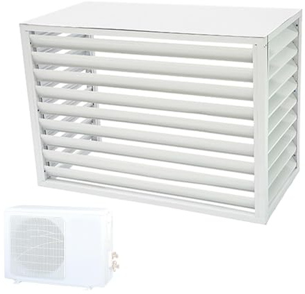 Klimaanlage Abdeckung 1.5P Weiß/grau/braun Heizkörperabdeckung Für Klimaanlage Wärmepumpe Schutzgitter Jalousien Design L100 H70 W50cm (Color : White)