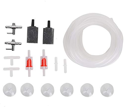 Aquarium-Luftpumpen-Zubehör-Set, Aquarium-Luftpumpen-Armaturen, Aquarium-Sauerstoffkompressor-Zubehör, 3-Wege-gerade Direktverbindung für 4-mm-Rohr-Set