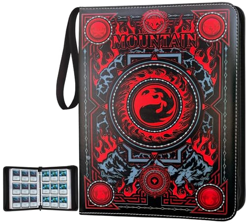MTGPRO Trading Card Binder,9 Pocket Card Binder with Sleeves 720 Double Sided Pocket Premium Collector Card Album,Card Collection Folder for MTG,TCG,Yugioh,Game Cards (Red)